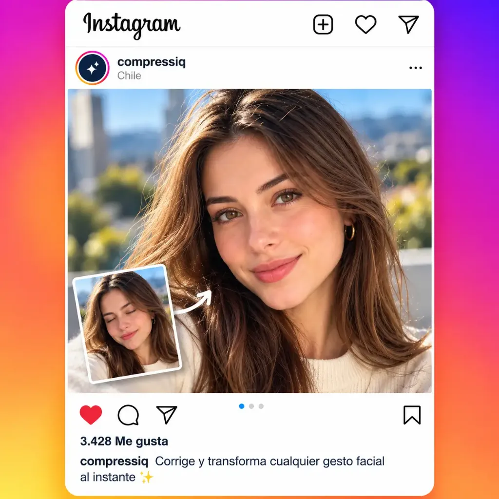 Corrección de expresión facial y ojos parpadeados con IA