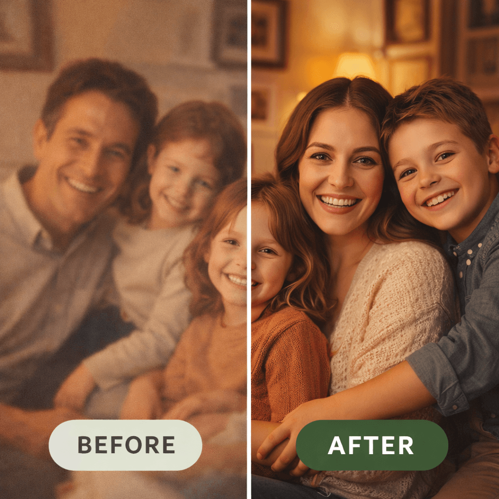 Mejorar calidad de foto con IA en fotos familiares y recuerdos antiguos
